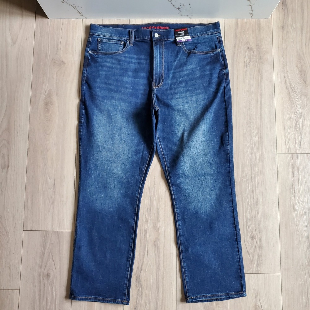 Lucky Brand Jeans Mens 40x30 Blue 223 Straight Leg Stretch Denim Pants Dark Wash